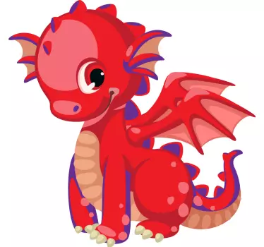 Dino Aufkleber Roter dinosaurier mit lila flecken - TenStickers
