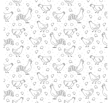 Kühlschrank Folie Henne Muster-Overlay - TenStickers