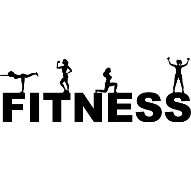 Wandtattoo Sport Fitness mit frauensilhouettentraining - TenStickers