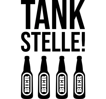 Kühlschrank Sticker Tankstellentext mit Bier - TenStickers