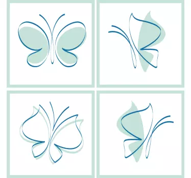 Fliesenaufkleber mit anmutigen schmetterlingsmotiven - TenStickers