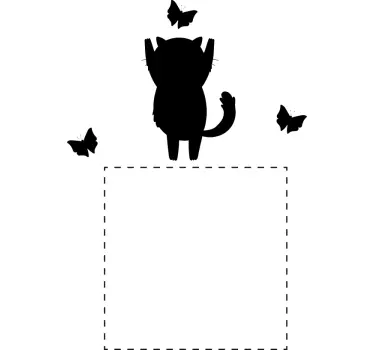 Wandtattoo Lichtschalter Katze jagt Schmetterlinge - TenStickers