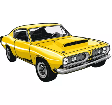 Aufkleber Auto Muscle-car mit starkem motor - TenStickers