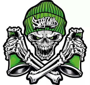 Urban Aufkleber Grüne totenkopfbrille graffiti - TenStickers