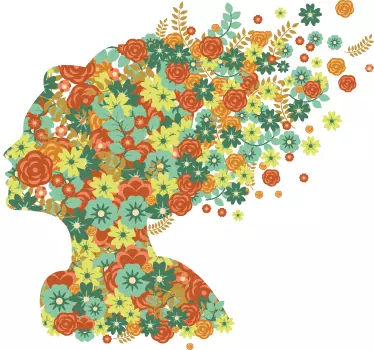 Wandtattoo Blumenkopf - TenStickers