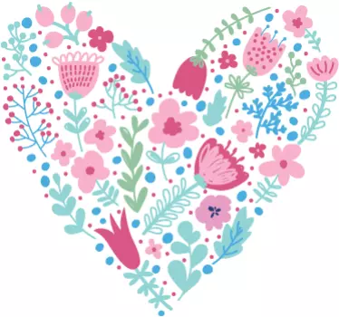 Blumenherz Aufkleber - TenStickers