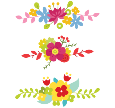 Wandtattoo bunte Blumenranke - TenStickers