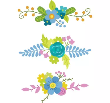 Wandtattoo bunte Blumen - TenStickers