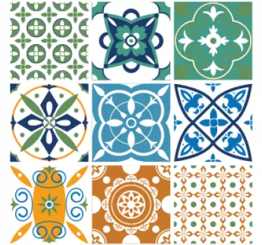 Fliesenaufkleber buntes fliesenmuster - TenStickers