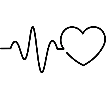 Liniensticker einfarbiger herzschlag - TenStickers
