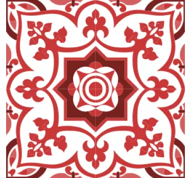 Fliesenaufkleber traditionelle rote muster - TenStickers
