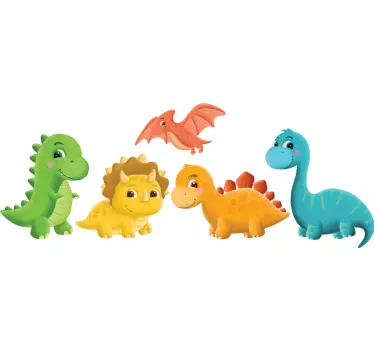 Wandtattoo Kinderzimmer minimalistische Dinosaurier - TenStickers
