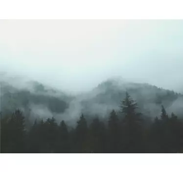 Wandtattoo natur nebeliger waldblick - TenStickers