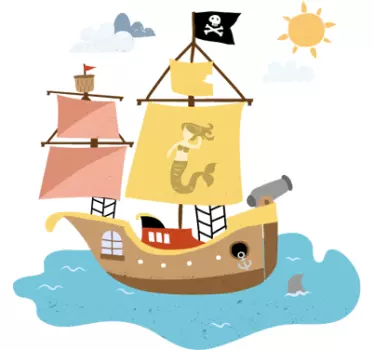 Buntes Piratenschiff Aufkleber - TenStickers