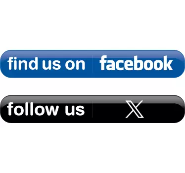Aufkleber Twitter und Facebook - TenStickers