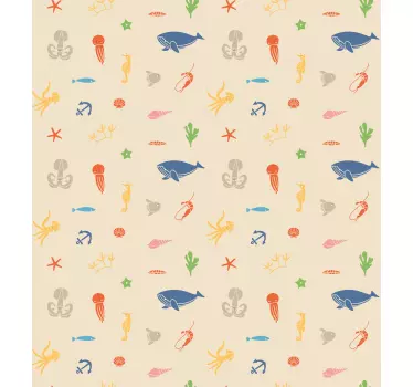 Fisch Aufkleber muster mit meerestieren - TenStickers