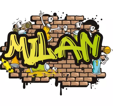 Personalisierte Sticker Backsteinmauer Graffiti - TenStickers