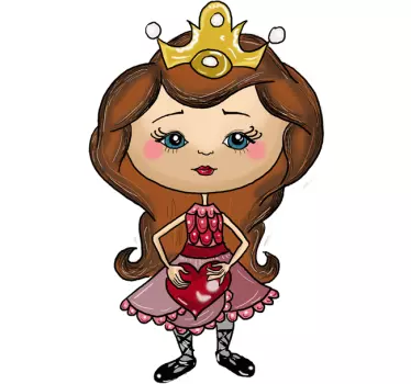 Prinzessin mit Herz Aufkleber - TenStickers