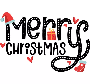 Fenster Sticker Frohe weihnachten stickerei - TenStickers