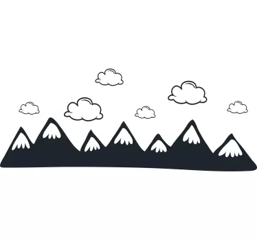 Wandtattoo natur bergige wolkenlandschaft - TenStickers