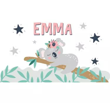 Wandstickers Kinderzimmer Süßer koala für mädchen mit Namen - TenStickers
