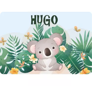 Notebook Aufkleber Süßer koala für jungen mit Namen - TenStickers