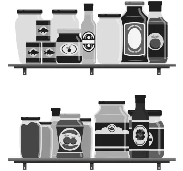 Folie kühlschrank küchenregal gläser - TenStickers