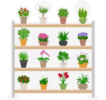Wandtattoo Blumen topfpflanzenanordnung - TenStickers