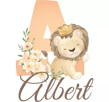 Wandtattoo Kinderzimmer Tiere Löwin mit Namen - TenStickers