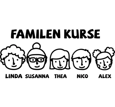 Briefkasten aufkleber individuelle komplette familie - TenStickers