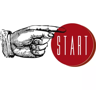 Startknopf Aufkleber - TenStickers