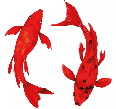 Fisch Aufkleber verspielter roter koi - TenStickers