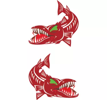 Raubfisch Aufkleber - TenStickers