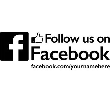 Follow us on Facebook Personalisiert Schaufenster Aufkleber - TenStickers