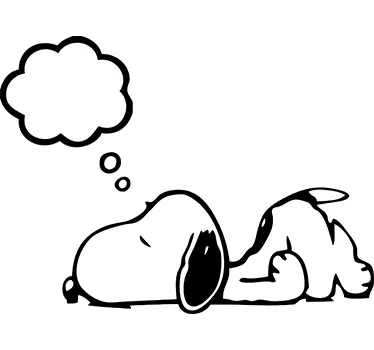 Snoopy Denkblase Laptop Sticker - TenStickers