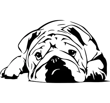 Wandtattoo Wohnzimmer Umrisse Bulldogge - TenStickers