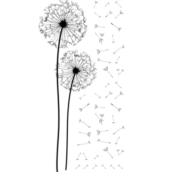 Wandtattoo Wohnzimmer mit realitätsnahe Pusteblumen - TenStickers
