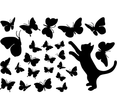 Wandtattoo spielende Katze - TenStickers
