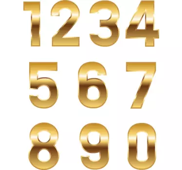 Golden Numbers Stickers - TenStickers