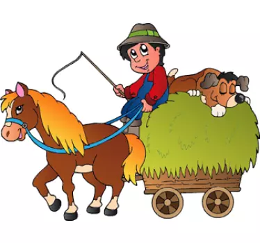 Bauer mit Pferd Aufkleber - TenStickers