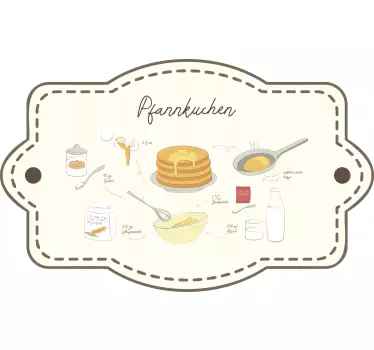 Wandsticker Minimalistisches Pfannkuchen Rezept - TenStickers