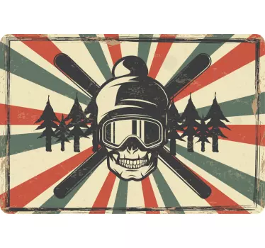 Notebook Aufkleber Totenkopf Ski - TenStickers