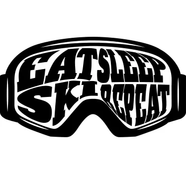 Wandtattoo Sport Eat sleep ski repeat - TenStickers