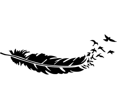 Wandtattoo Wohnzimmer Vogel Feder Design - TenStickers