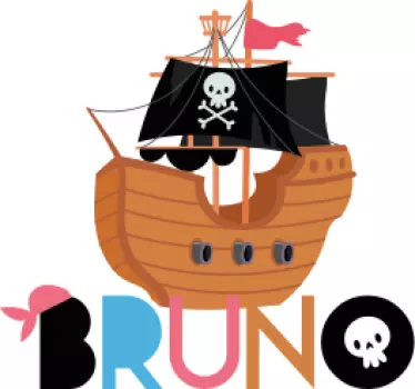 Türfolie selbstklebend Personalisierter Name Pirat - TenStickers
