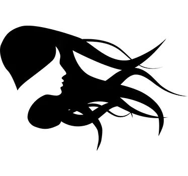Silhouette Frau im Wind Wandtattoo - TenStickers
