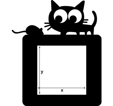 Lichtschalter Sticker Katze und Maus - TenStickers