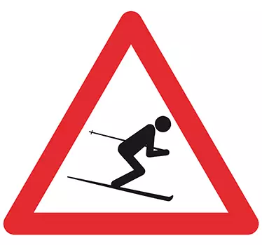 Wandtattoo Achtung Ski - TenStickers