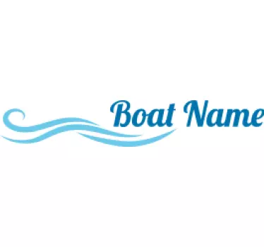 Aufkleber Marine welle Boot Name - TenStickers
