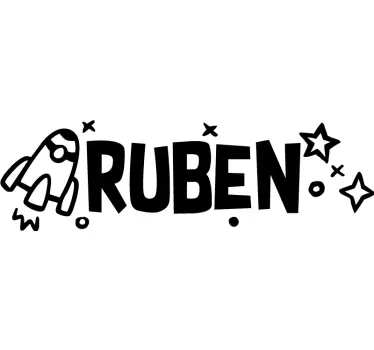 Personalisierter Weltraum Sticker mit Name - TenStickers